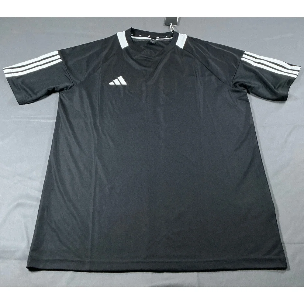 Adidas Mens Sereno 3S T-Shirt Black White AEROREADY Training Top IR7823 Size M